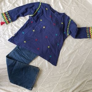 Girls' embroidered  Top/ Blouse